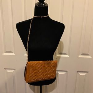 Vegan Leather Woven Crossbody